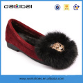 Latest 2014 new flat design lady leather soles casual flat shoes